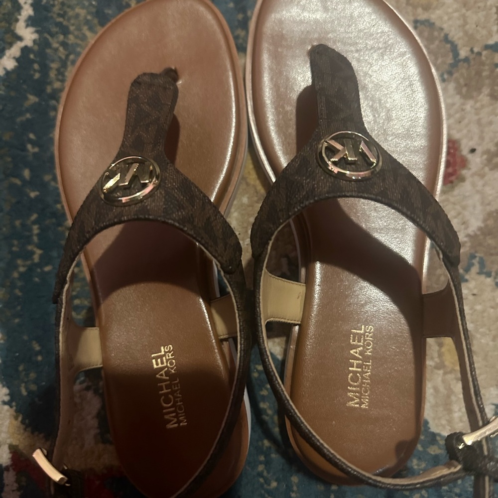 Michael Kors Dark Brown Sandals for Women - Picture 2 of 5